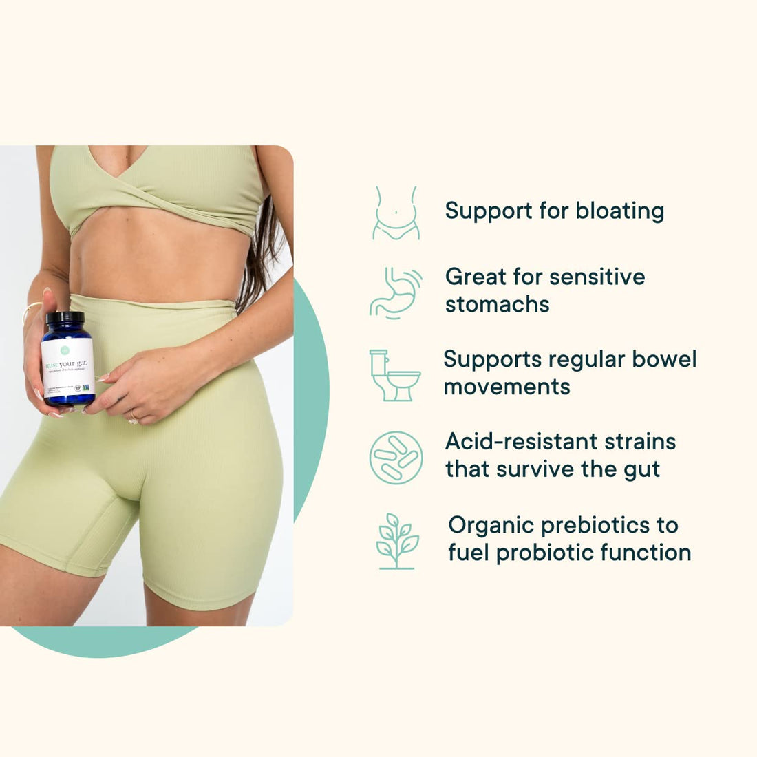 Ora Organic Probiotics with Prebiotics for Digestive Health 16 Billion CFU - Trust Your Gut - Strains - Acidophilus Lactobacillus Breve Bifidum Lactis Ora OrganicUS supplements