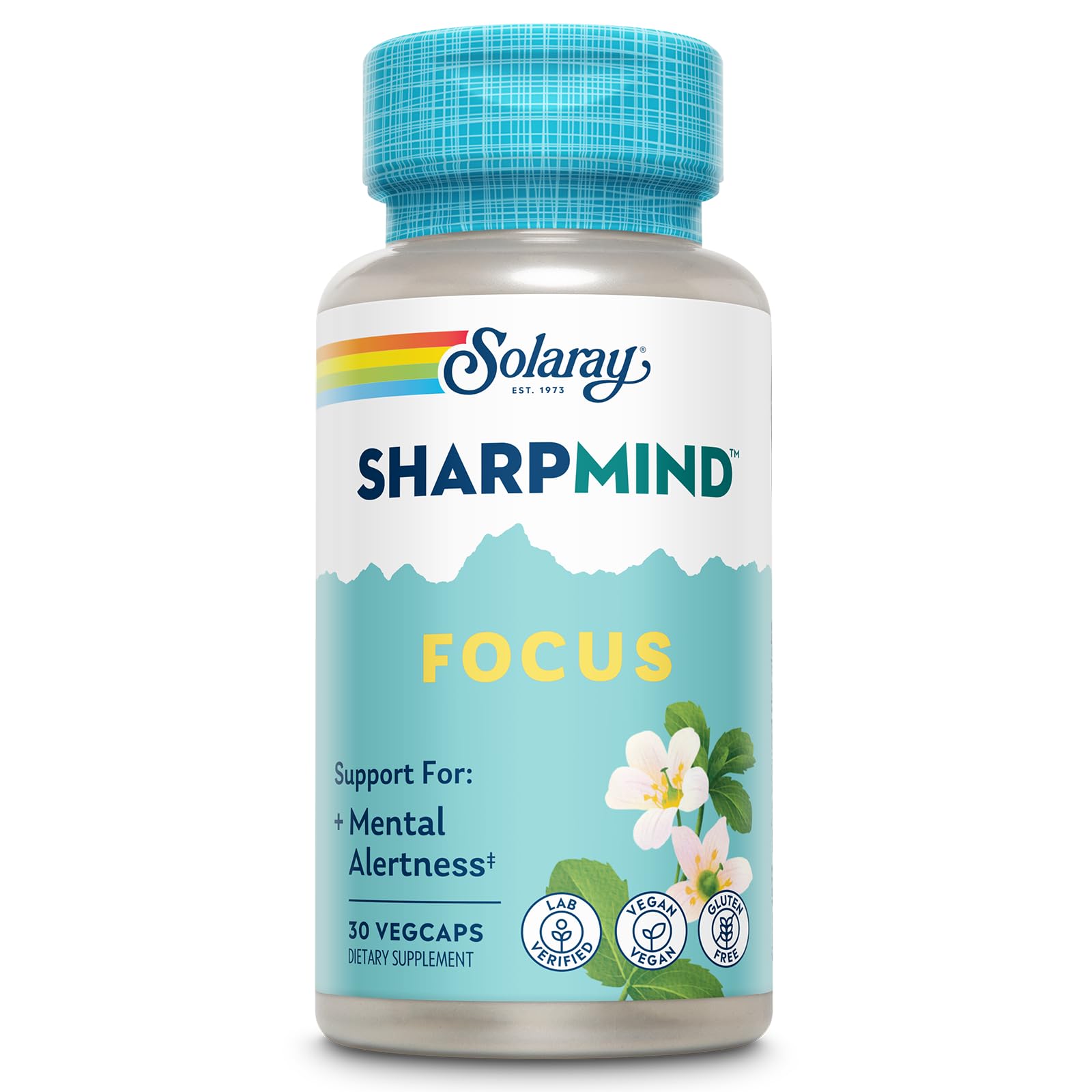 SOLARAY SharpMind Focus, Mental Alertness Nootropic Supplement, Memory Support, Each Capsule with Cognizin Citicoline, Vegan, 60 Day Money Guarantee, 30 Serv 30 Vegetarian Capsules Pills SOLARAYAu supplements