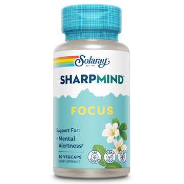 SOLARAY SharpMind Focus, Mental Alertness Nootropic Supplement, Memory Support, Each Capsule with Cognizin Citicoline, Vegan, 60 Day Money Guarantee, 30 Serv 30 Vegetarian Capsules Pills SOLARAYAu supplements