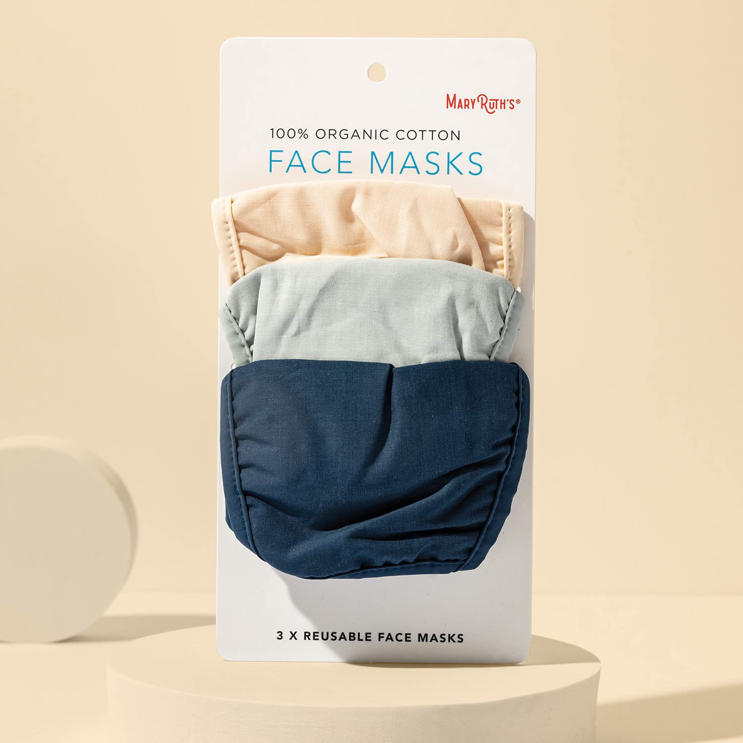 MaryRuth's Face Masks Made with 100% Organic Cotton | Soft and Secure 3-Layer Protection | Breathable Comfortable and Reusable Face Masks | One Size Fits Most | 3 Pack MARYRUTH'SUS supplements