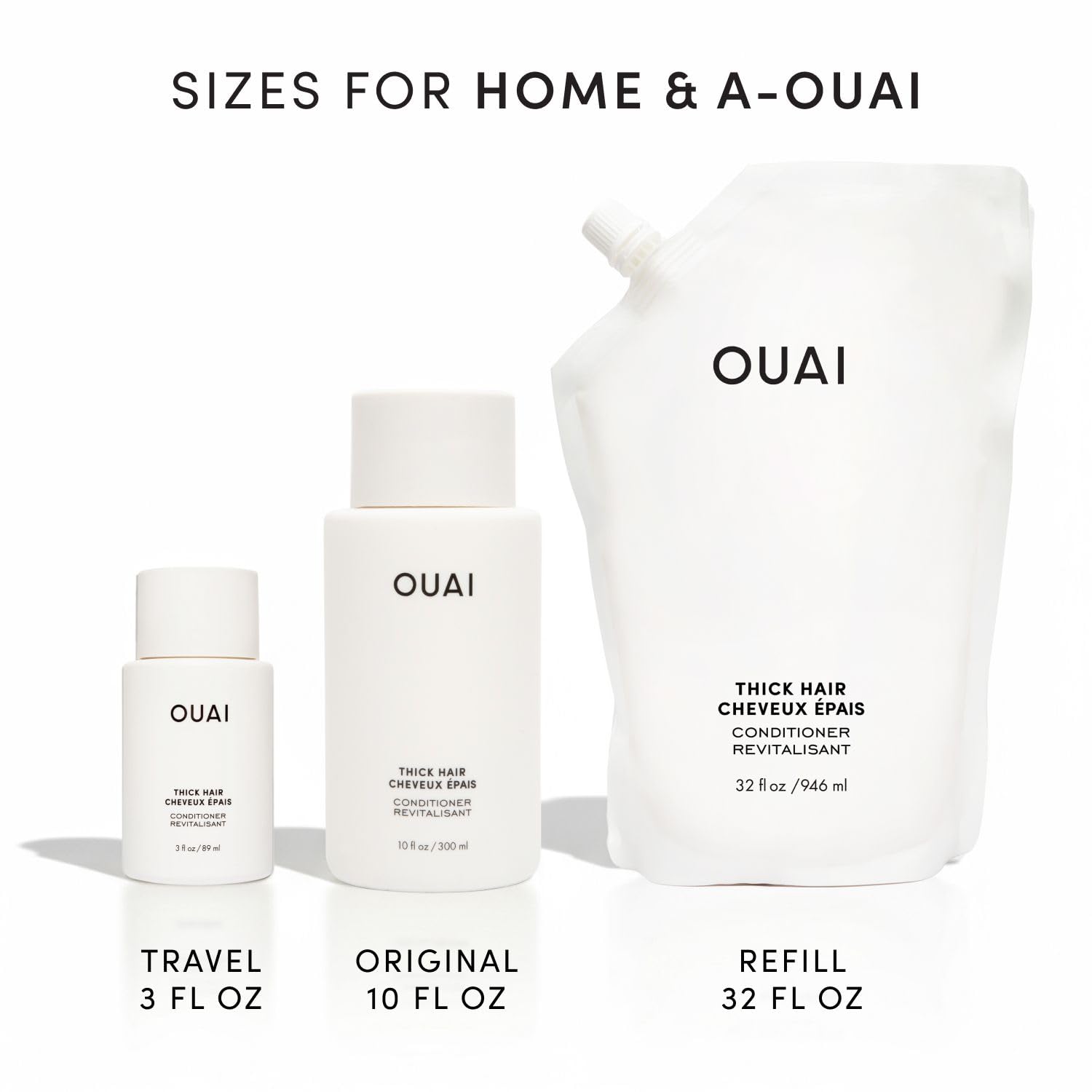 OUAI Thick Hair Conditioner Travel Size - Moisturizing Conditioner for Dry, Frizzy Hair - Keratin, Marshmallow Root, Shea Butter and Avocado Oil - Paraben, Phthalate and Sulfate Free (3 Oz) OUAIAu supplements