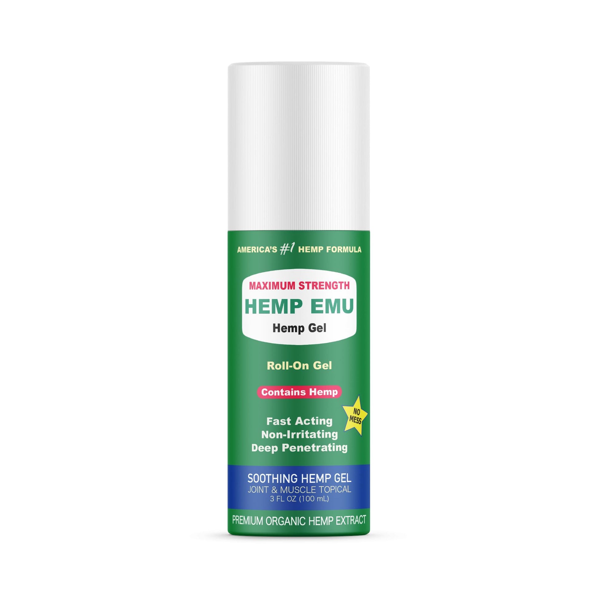 Hemp Emu - Hemp Roll On Gel - Muscle Rub for Back & Joint Discomfort - Soothing Gel with Organic Hemp Oil, Emu Oil, Menthol, Eucalyptus, Aloe Vera Hemp EmuAu supplements