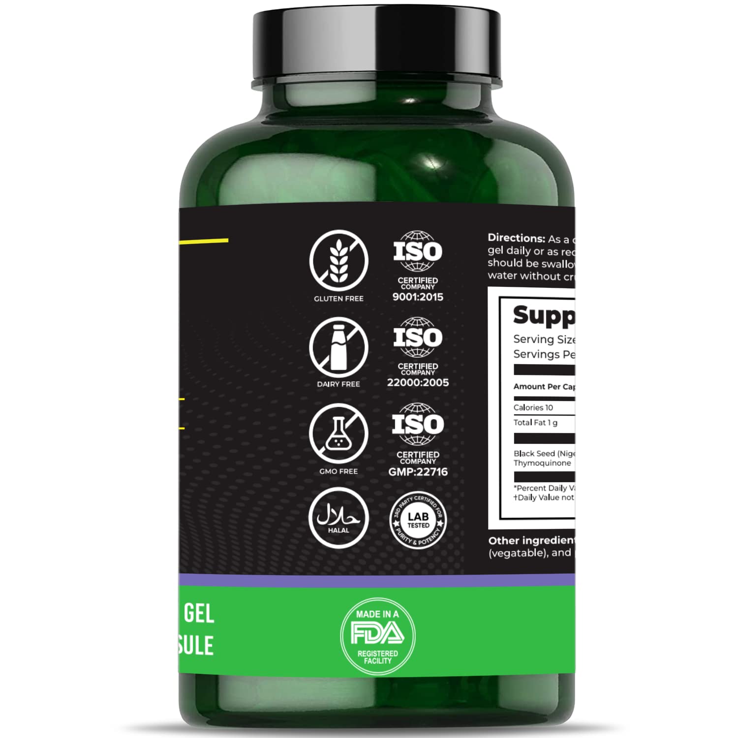aromel Black Seed Oil Capsules, 90 Days Supply, 2% Thymoquinone, Non-GMO aromelUS supplements