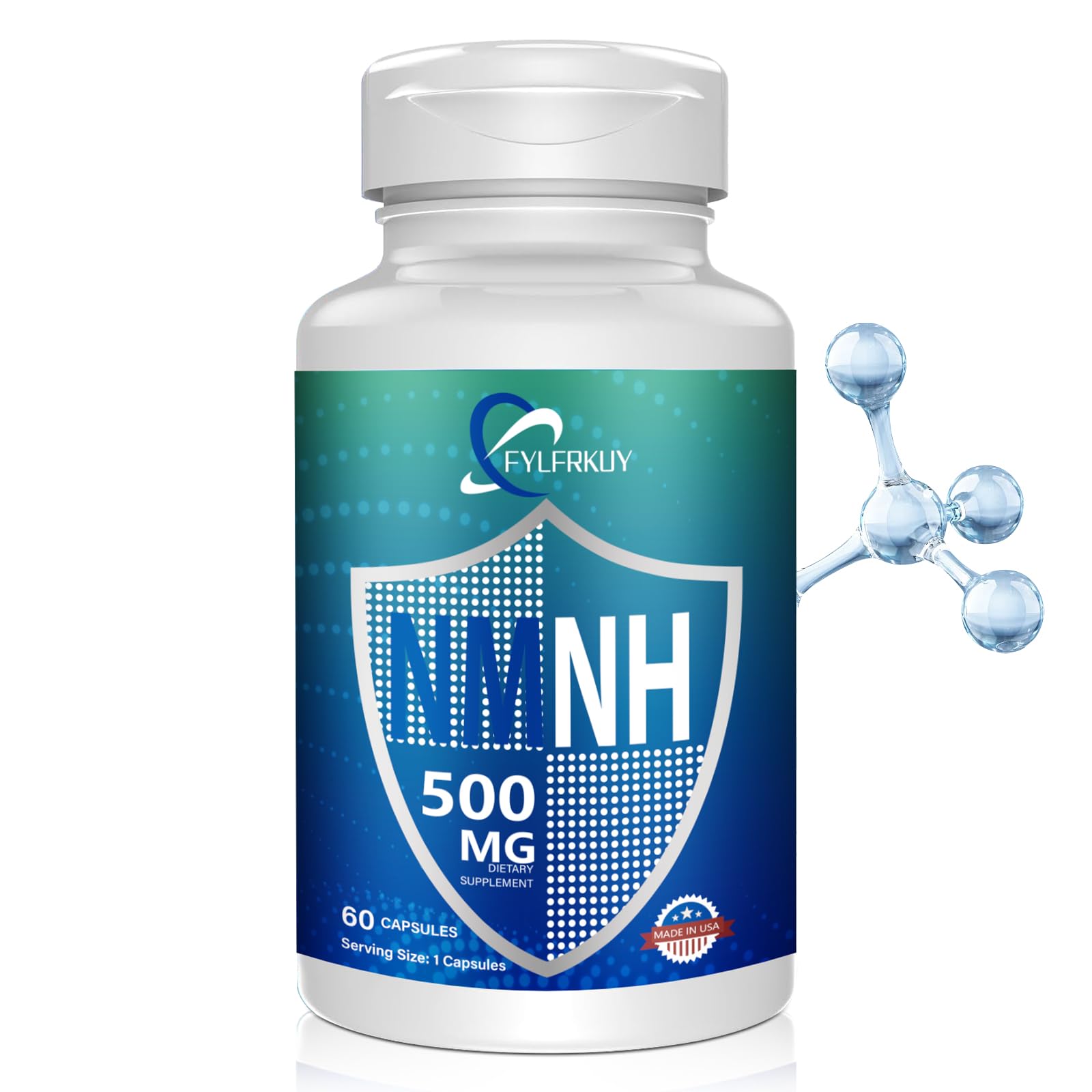 FYLFRKUY New NMNH 500mg Per Serving (Dihydronicotinamide Mononucleotide), NAD 𝐒𝐮𝐩𝐩𝐥𝐞𝐦𝐞𝐧𝐭𝐬 Pure Organic, More Effective Than NMN for Anti-Aging, Energy, Immunity, Focus - 60 Count FYLFRKUYAu supplements