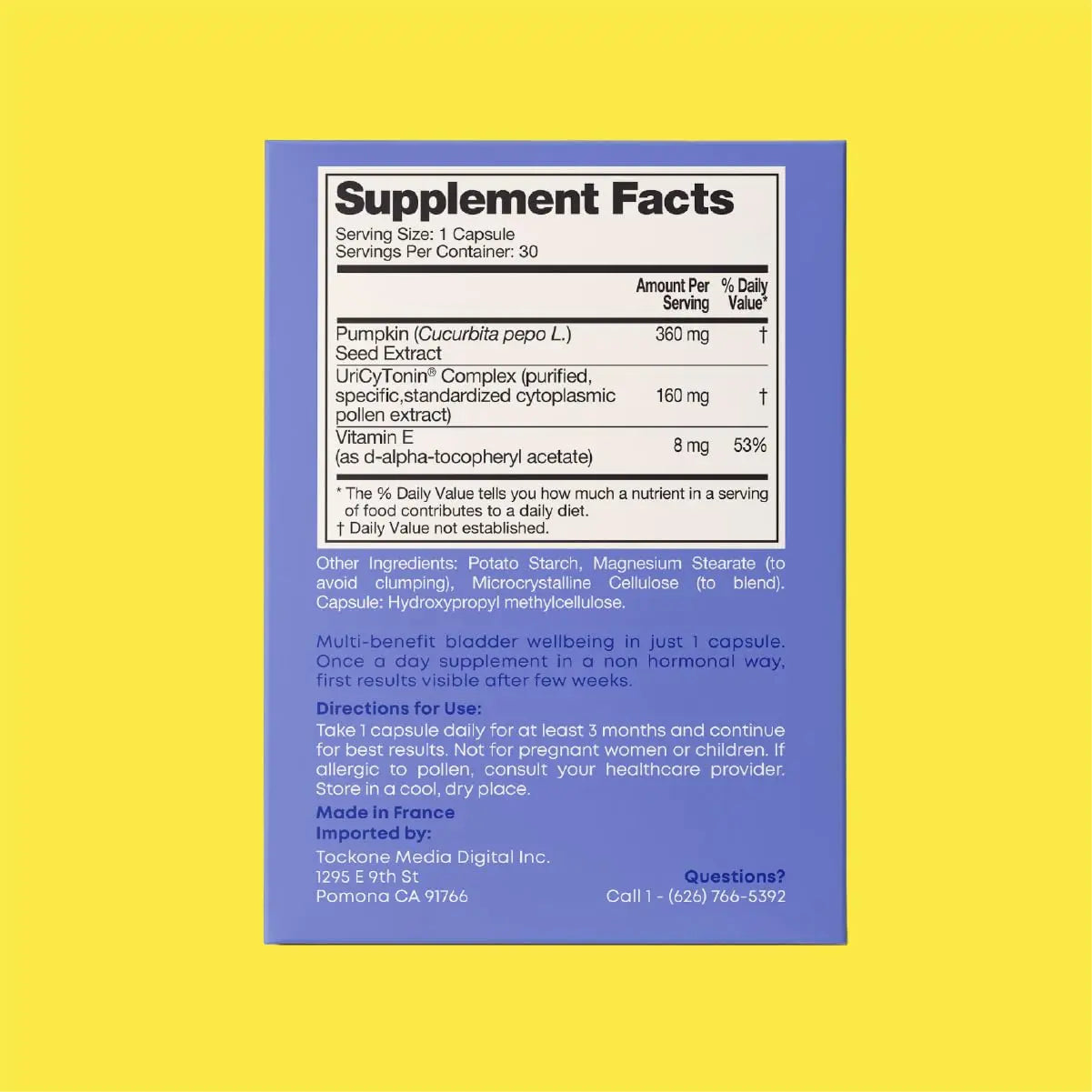 FEM Urovital Bladder Control Supplements - Overactive Bladder, Leakage & Urgency Relief - Non-Hormonal Urinary Tract Health Support for Women - 30 Capsules UpsaAu supplements