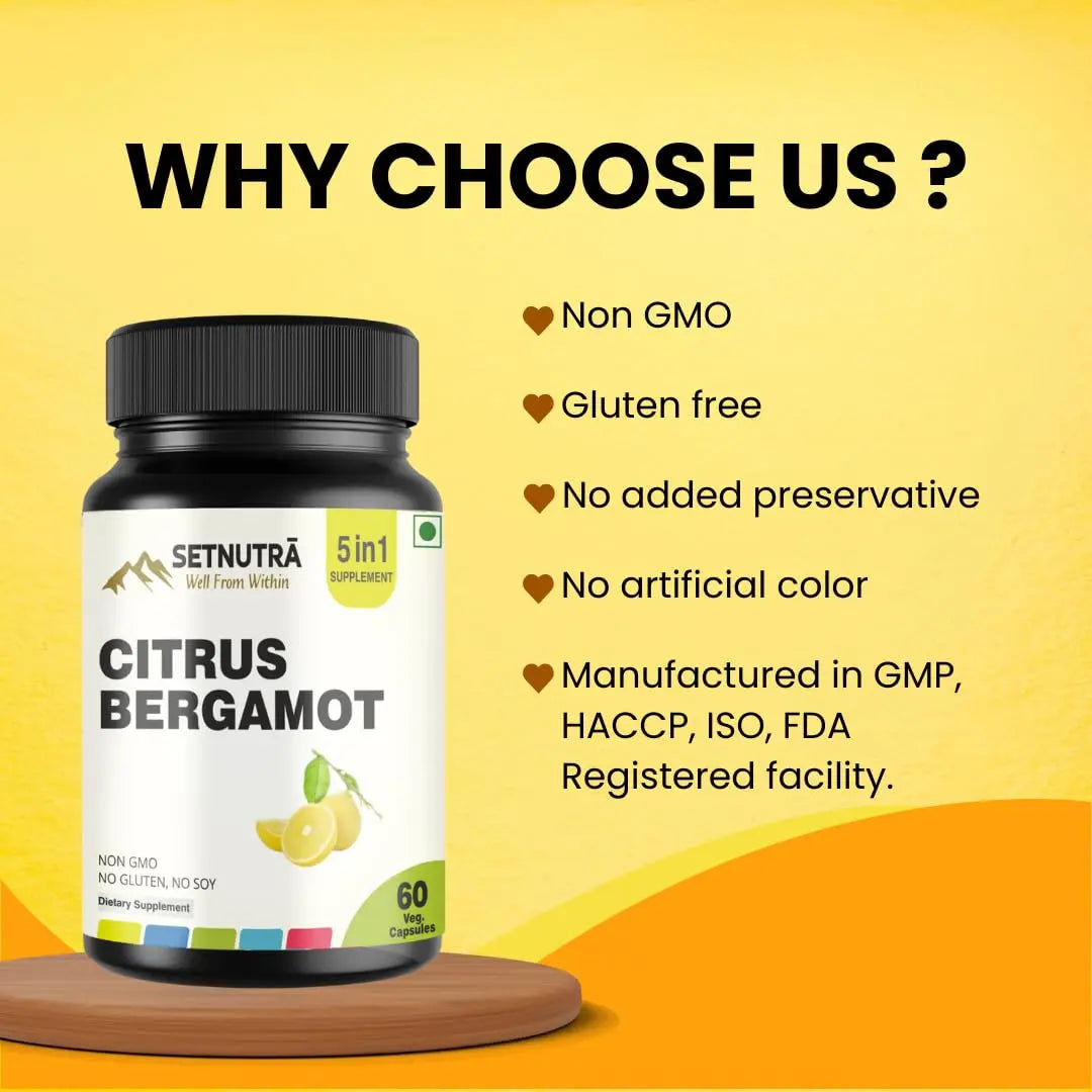 SETNUTRA Well From Within 5 in 1 Citrus Bergamot Supplement with Black Chokeberry Olive Leaf Niacin & Black Pepper | Heart Health Support Antioxidant Boost | Non GMO Gluten Free Capsules (60 Count) SETNUTRA Well From WithinAu supplements