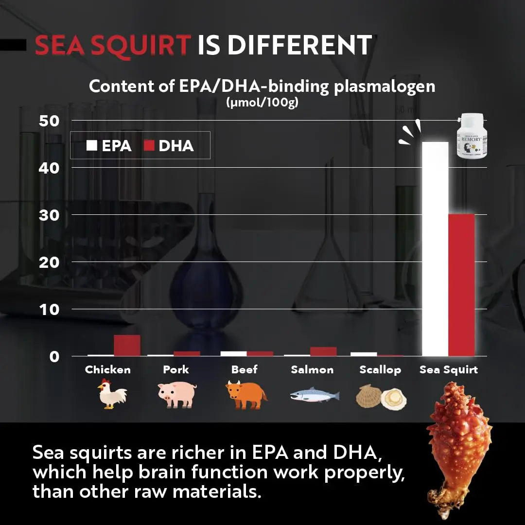 REMORY Plasmalogen Sea Squirt Supplement - Brain Health Supplement - 30 Days Supply REMORYnz supplements