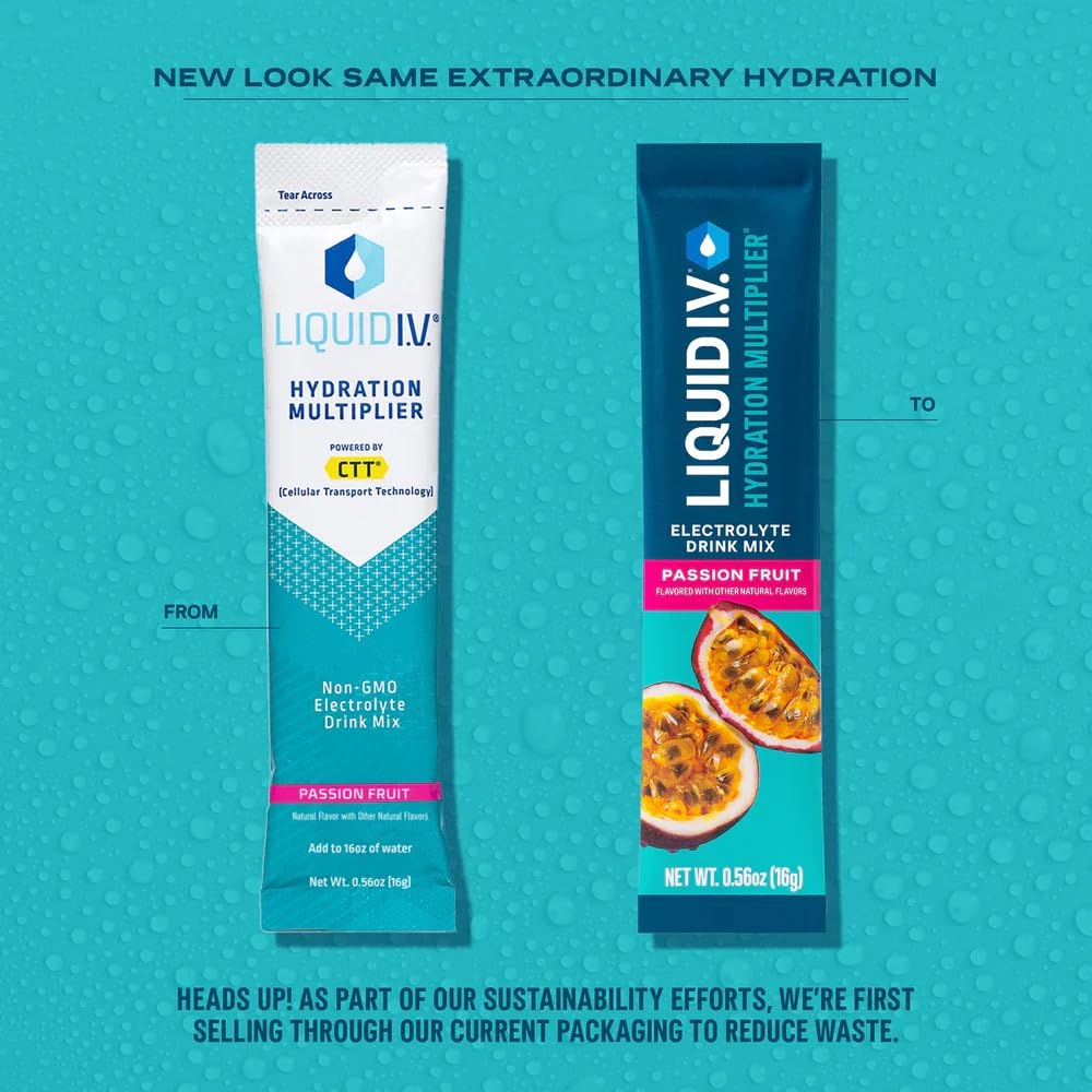 Liquid I.V.® Hydration Multiplier - Passion Fruit | Electrolyte Powder Drink Mix | 3 Pack (48 Servings) Liquid I.V.US supplements