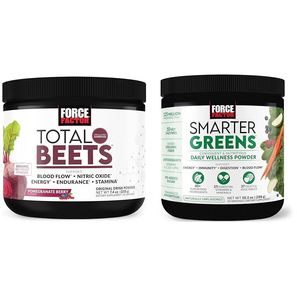 Force Factor Total Beets Drink Mix Superfood Powder with Nitrates to Support Circulation Force FactorUS supplements