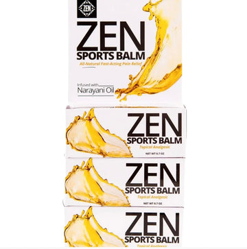 ZEN Sports Balm with Narayani Oil- Cramps, Backaches and Other Workout & Exercise Injuries, Fast-Acting (Pack of 3) ZENAu supplements