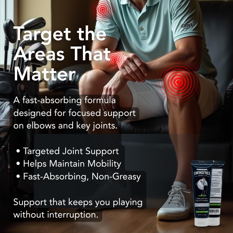 EagleEase – Targeted Joint Support Cream for Golfers & Athletes | Helps Support Elbows & Mobility During & After Play | Fast-Absorbing – 3 oz SwingFree MobilityAu supplements