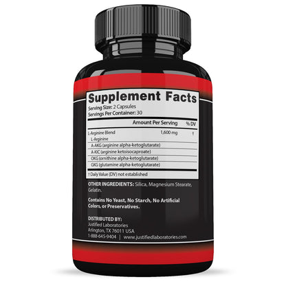 (3 Pack) Nitric Oxide Xtreme 5000 Advanced Men's Heath Formula 60 Capsules Justified LaboratoriesUS supplements