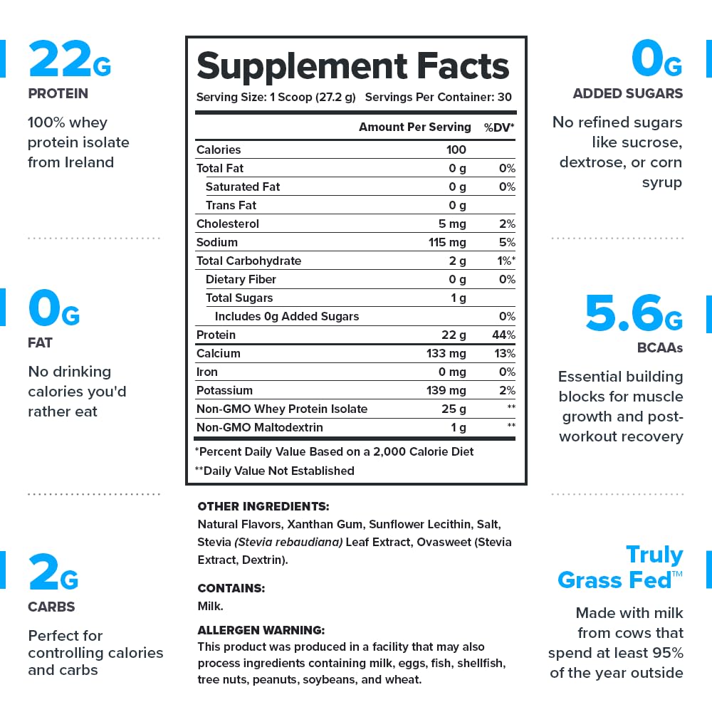 LEGION Whey+ Vanilla Whey Isolate Protein Powder from Grass Fed Cows - Low Carb LEGIONUS supplements