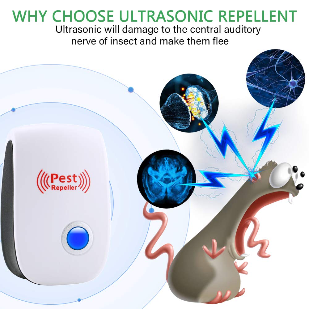Ultrasonic Pest Repeller 6 Packs Electronic Plug in Indoor Sonic Repellent PalmandpondUS supplements