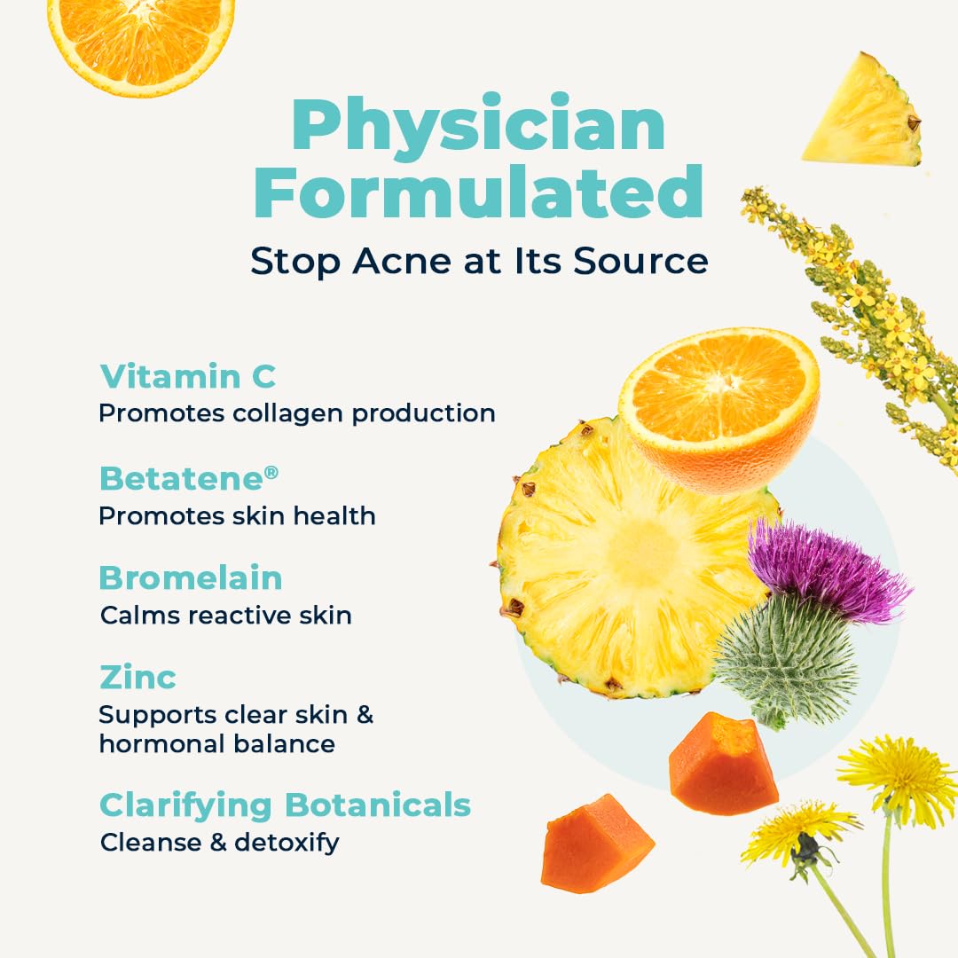 VitaMedica Clear Skin Vitamin Formula | Noncystic Acne Supplement for Skin Clearing | Breakout Treatment for Women and Men | Vitamins A, C, E, Selenium, Chromium, and Zinc for Skin Health | 2 Pack VitaMedicaAu supplements