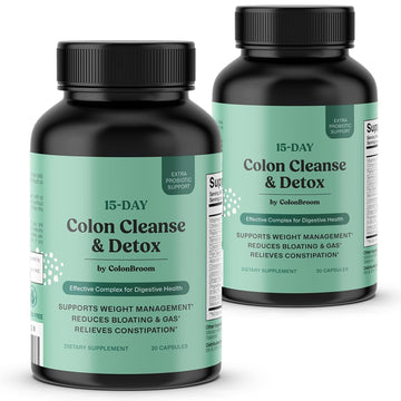 ColonBroom 15 Day Colon Cleanse & Detox Cleanse for Weight Management with Probiotics & Magnesium | Reduce Bloating & Boost Metabolism & Digestion - Effective Gut Cleanser Detox (2 Bottles) ColonBroomAu supplements