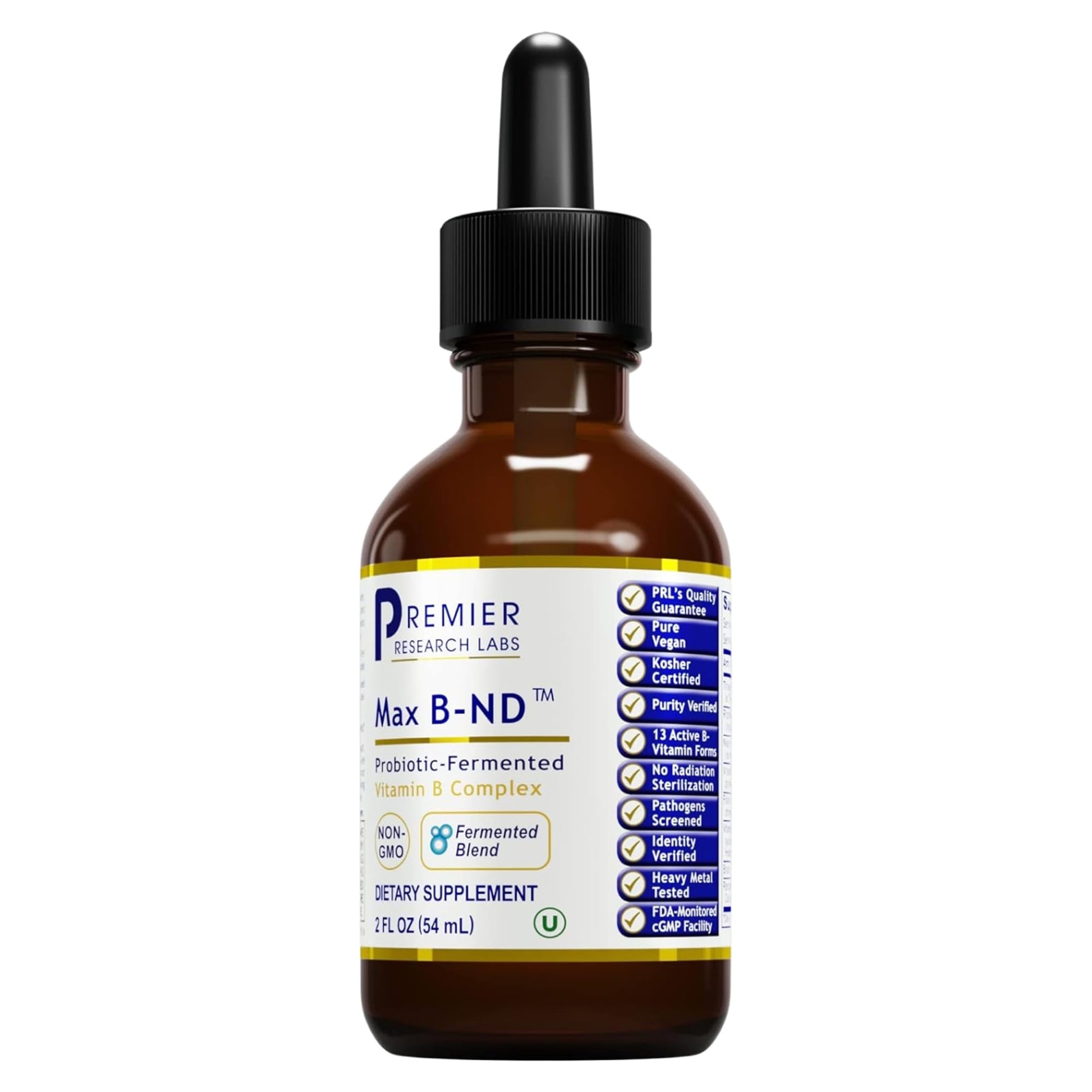 Premier Research Labs Max B-ND Liquid Vitamin - B-Complex for Liver & Brain Health - Sublingual Drops for Energy, Immune & Adrenal Support - 2 fl oz - Thiamin, B12, B6 & More - for Men, Women Premier Research LabsAu supplements