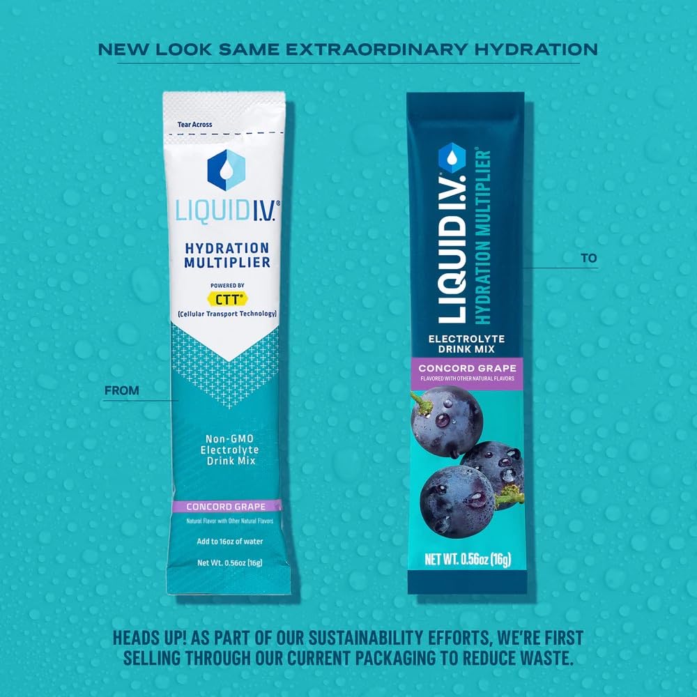 Liquid I.V.® Hydration Multiplier - Concord Grape | Electrolyte Powder Drink Mix | 3 Pack (48 Servings) Liquid I.V.US supplements