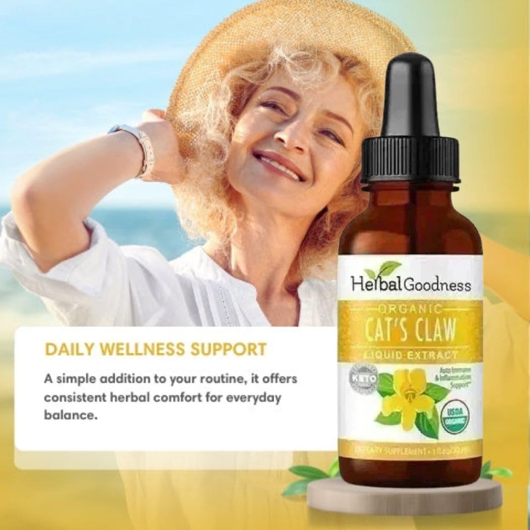 Cat's Claw Extract Joint Support - Herbal Supplement for Joint and Muscle Function, Immunity, Heart Support - Gluten Free - Superior Absorption - Organic Liquid 1oz - Herbal Goodness (1 bttl) Herbal GoodnessAu supplements