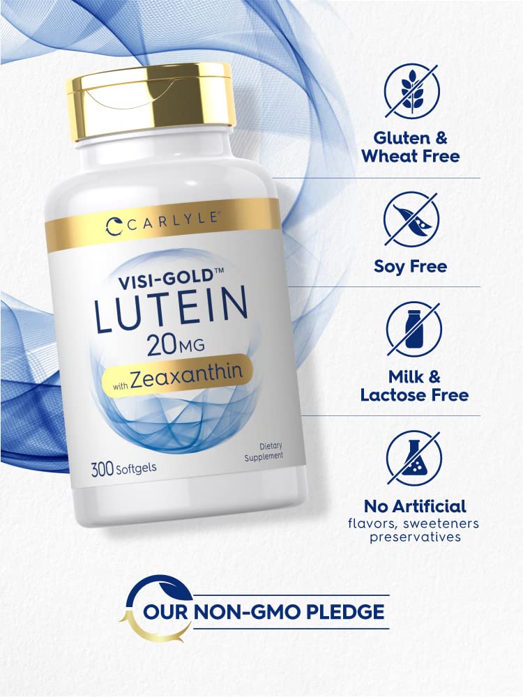 Carlyle Lutein and Zeaxanthin 20mg | 300 Softgels | Eye Health Vitamins | Non-GMO & Gluten Free Supplement CarlyleUS supplements