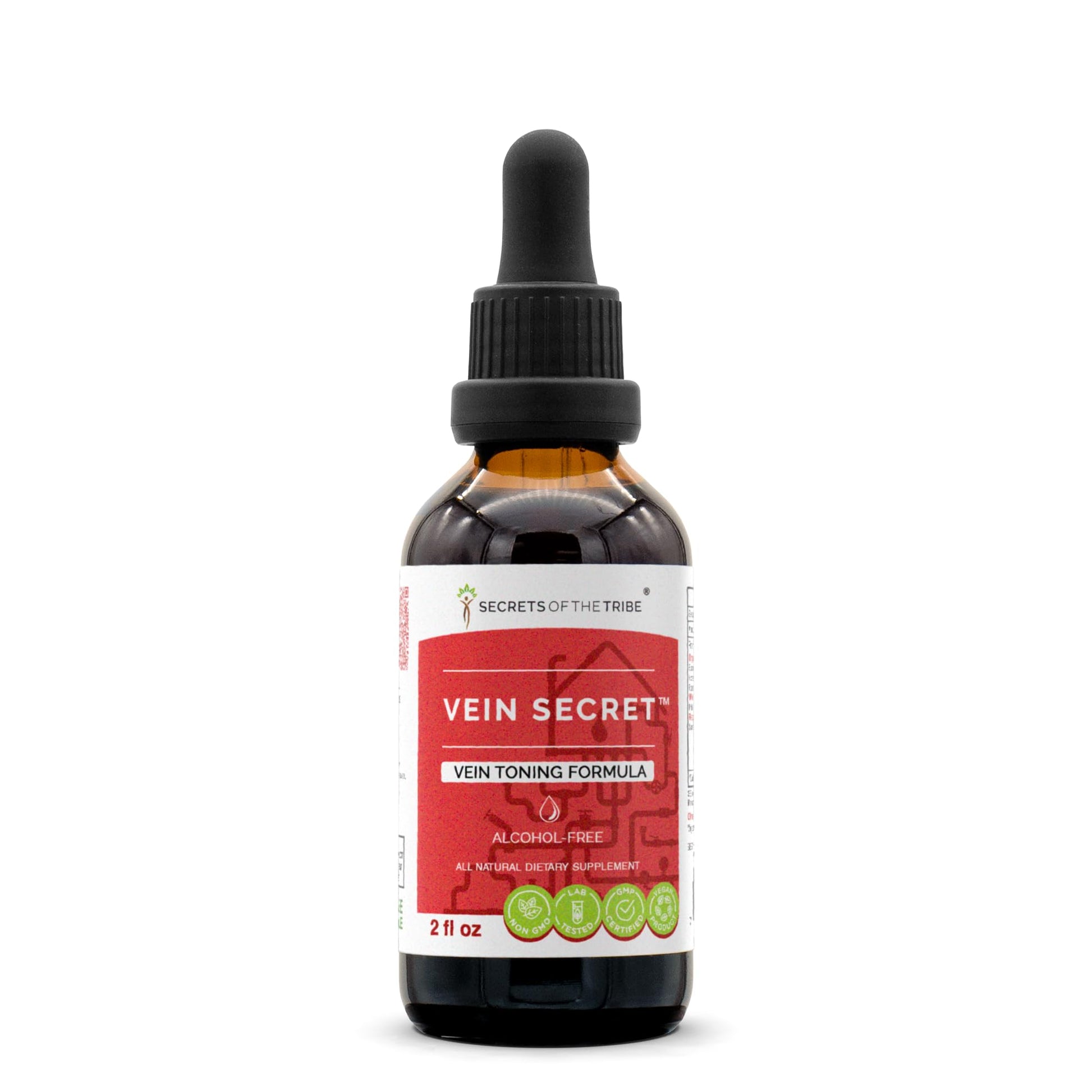 Secrets of the Tribe - Vein Secret, Vein Tonnig Formula, Herbal Supplement Blend Drops Alcohol-Free Liquid Extract (2 fl oz) Secrets of the TribeAu supplements