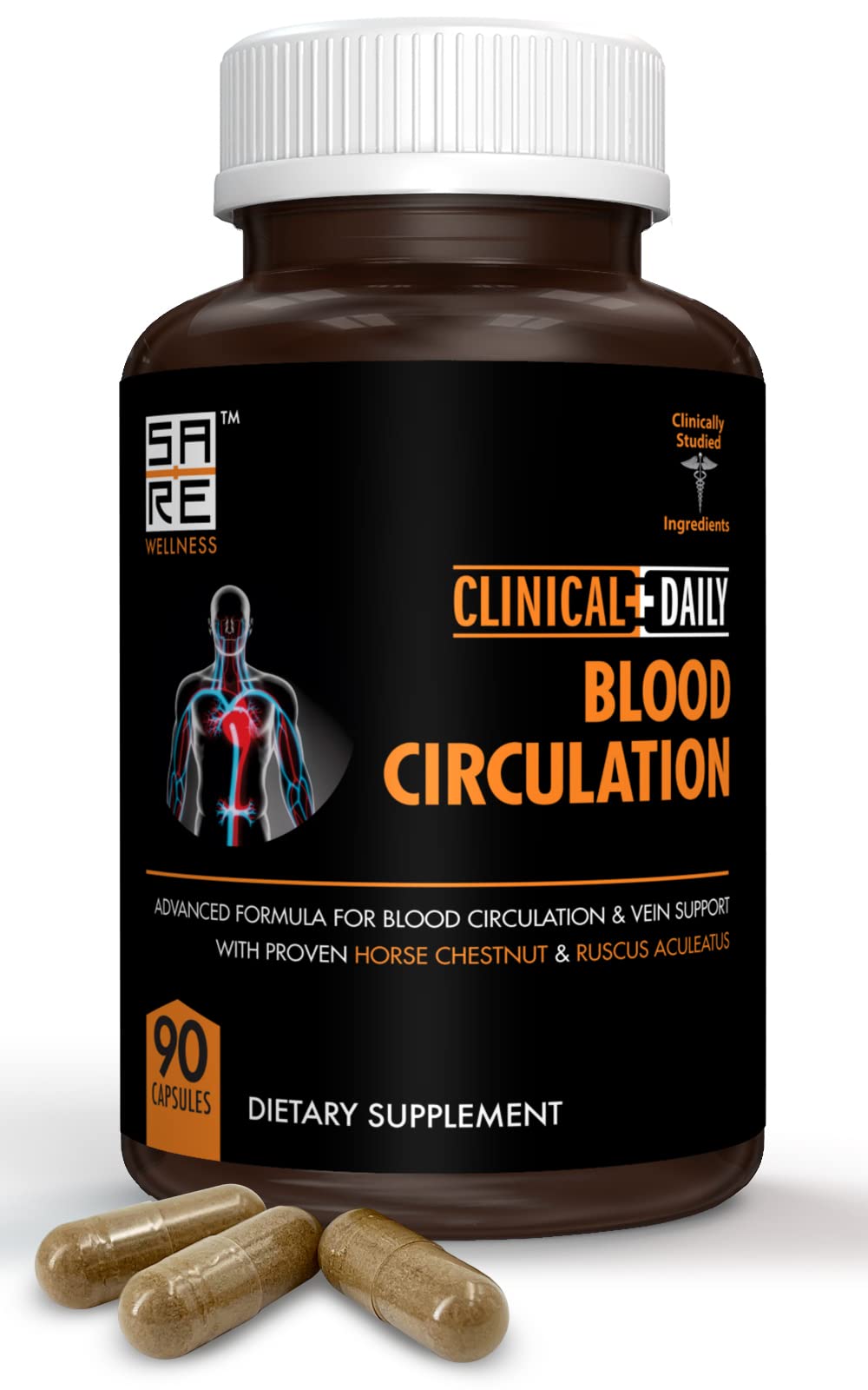 Clinical Daily Blood Circulation Supplements. Butchers Broom, Horse Chestnut, Hawthorn Clinical DailyUS supplements