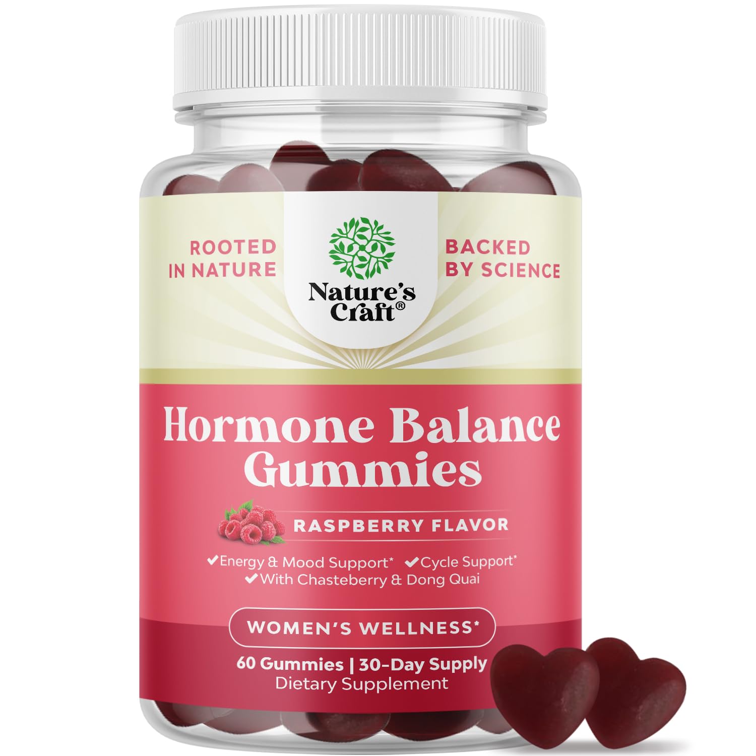 Hormone Balance for Women Gummies of All Ages - PMS Support Supplement for Women to Regulate Menstrual Cycle & Hormonal Balance Menopause & Mood Swings with Vitamin B6 & Dong Quai - 60 Chews Natures CraftAu supplements
