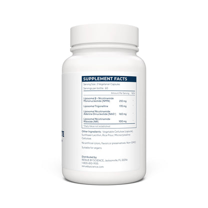 RENUE by SCIENCE NAD+ Complete | 120 Liposomal NAD Supplement Capsules with NMN, NR & Trigonelline - 210mg NMN & 160mg NAD per Serving | Bioavailable Formula for Increased Absorption | Made in the USA Renue By ScienceUS supplements