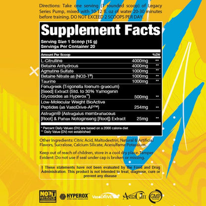 Legacy Series Pump Stim Free Muscle Pump Amplifier Pre-Workout Powder by AP Sports AP RegimenUS supplements
