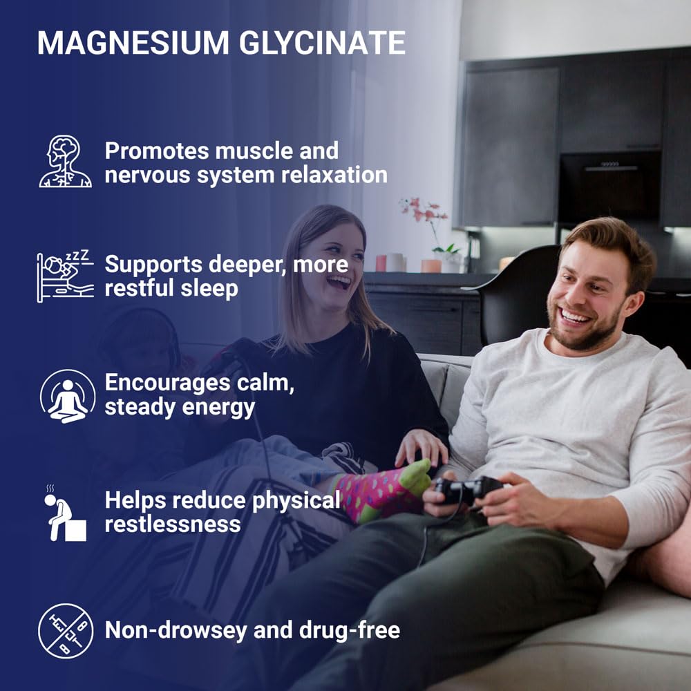 Zenium - Magnesium Glycinate for Sleep, Chelated, 600mg per Serving, 120 Capsules | High Absorption | Relieve Tension, Worry, Nervousness | Calm The Mind & Body | Ayurvedic | Natural Relief Supplement ZeniumAu supplements