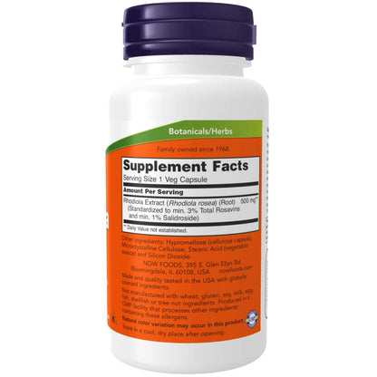 NOW Supplements, Rhodiola 500 mg, Helps Body Adapt to Stress of Daily Life*, Adaptogenic NOWUS supplements