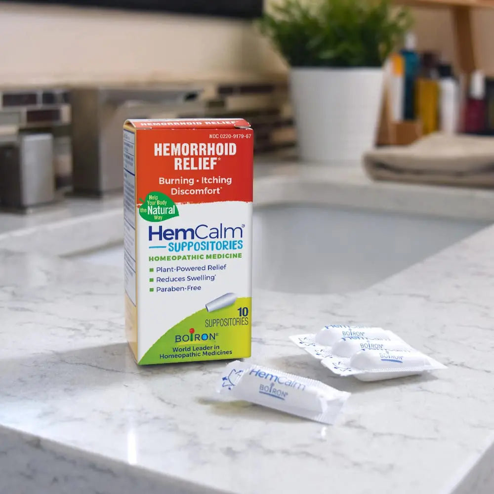 Boiron HemCalm Suppositories for Hemorrhoid Relief of Pain, Itching, Swelling or Discomfort - 10 Count (Pack of 2) BoironAu supplements