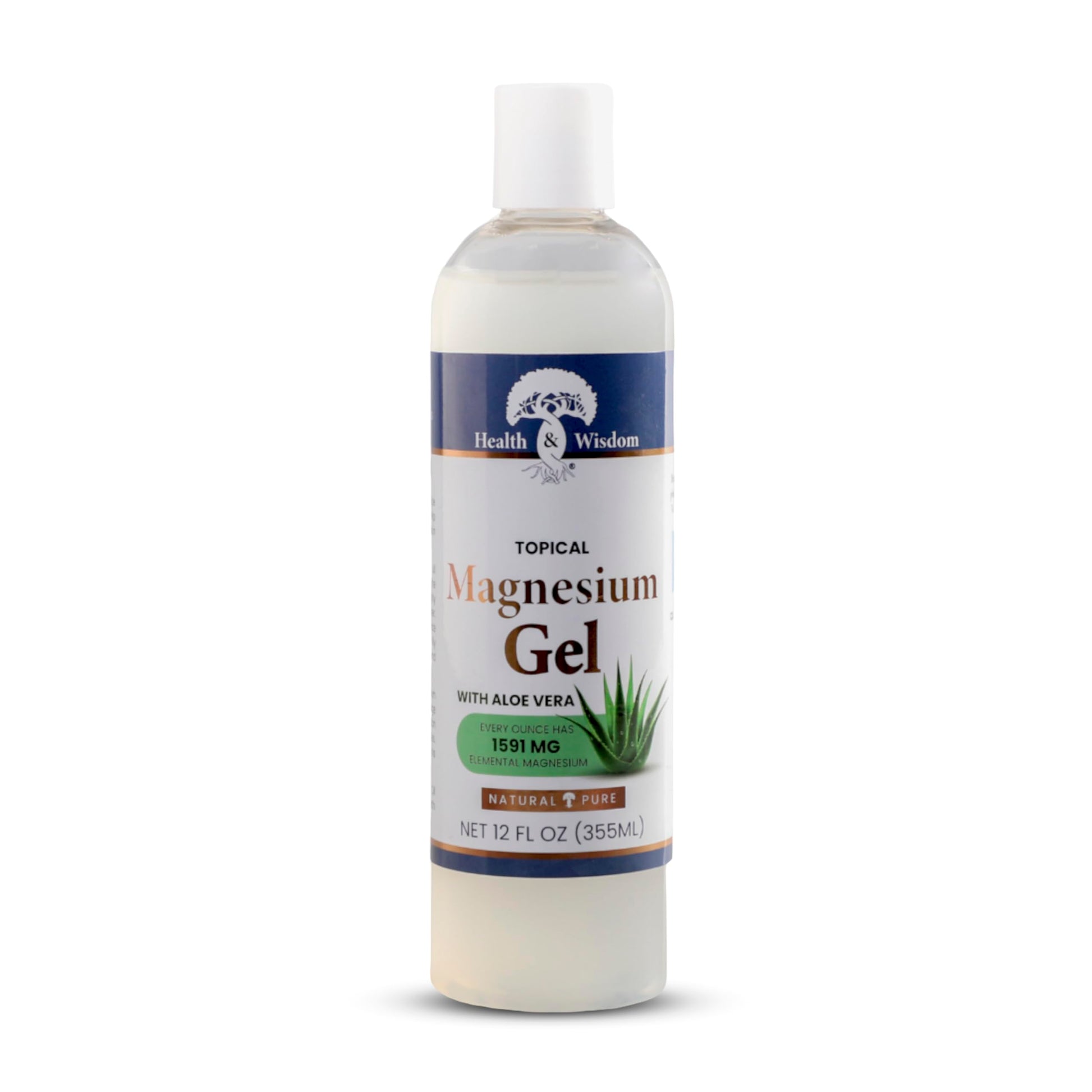 Health and Wisdom Pure Magnesium Gel with Seaweed Extract and Aloe Vera - Topical Muscle & Joint Relief- Natural and Pure Skin & Scalp Moisturizing - Enhanced Absorption - 12 Fl oz Health and WisdomAu supplements