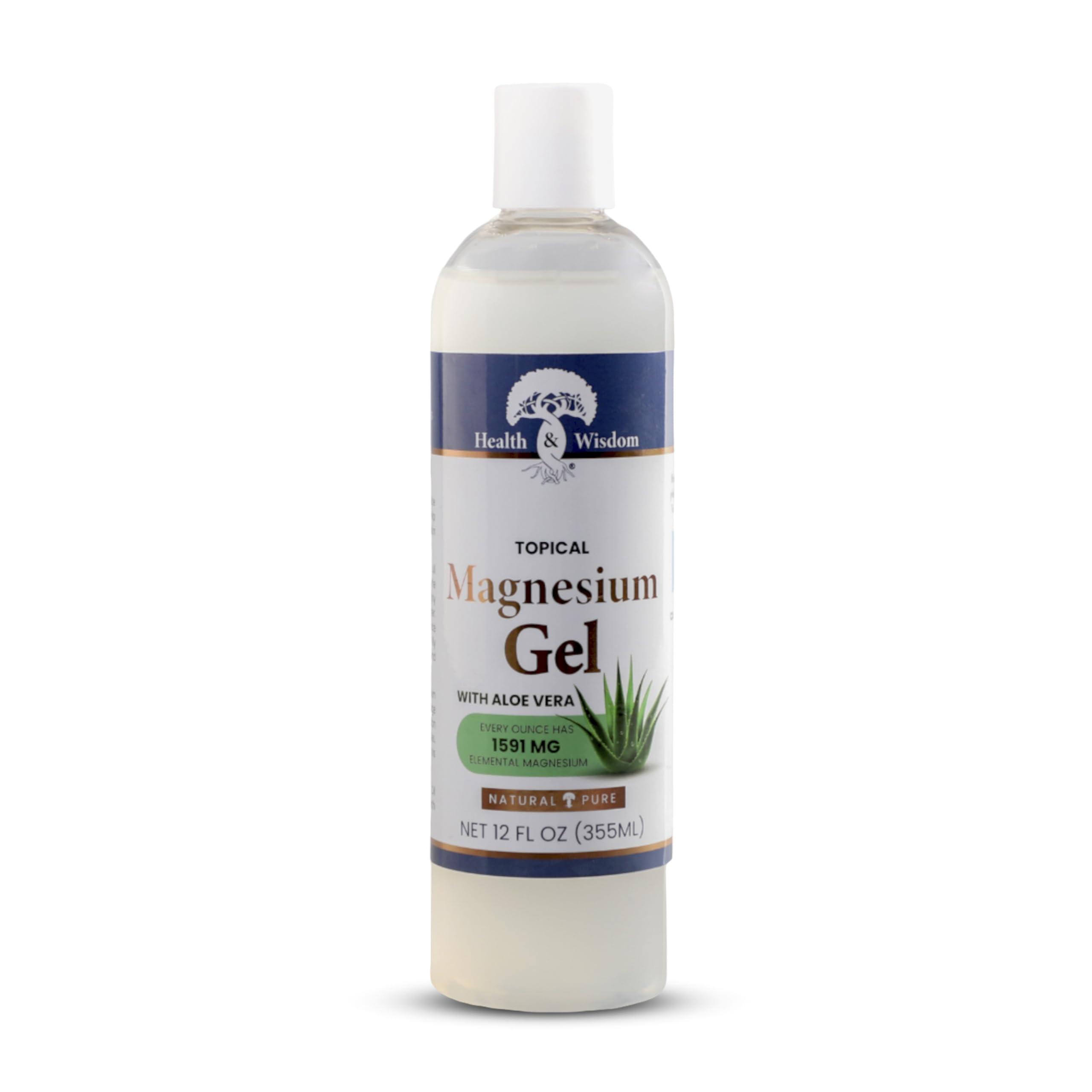 Health and Wisdom Pure Magnesium Gel with Seaweed Extract and Aloe Vera - Topical Muscle & Joint Relief- Natural and Pure Skin & Scalp Moisturizing - Enhanced Absorption - 12 Fl oz Health and WisdomAu supplements