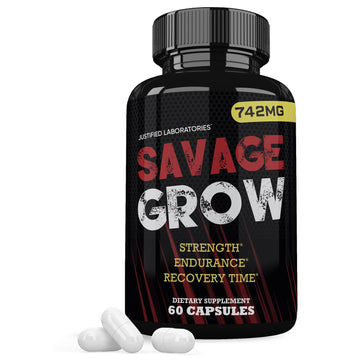 Savage Grow 742MG All Natural Advanced Men's Health Formula 60 Capsules Justified LaboratoriesAu supplements