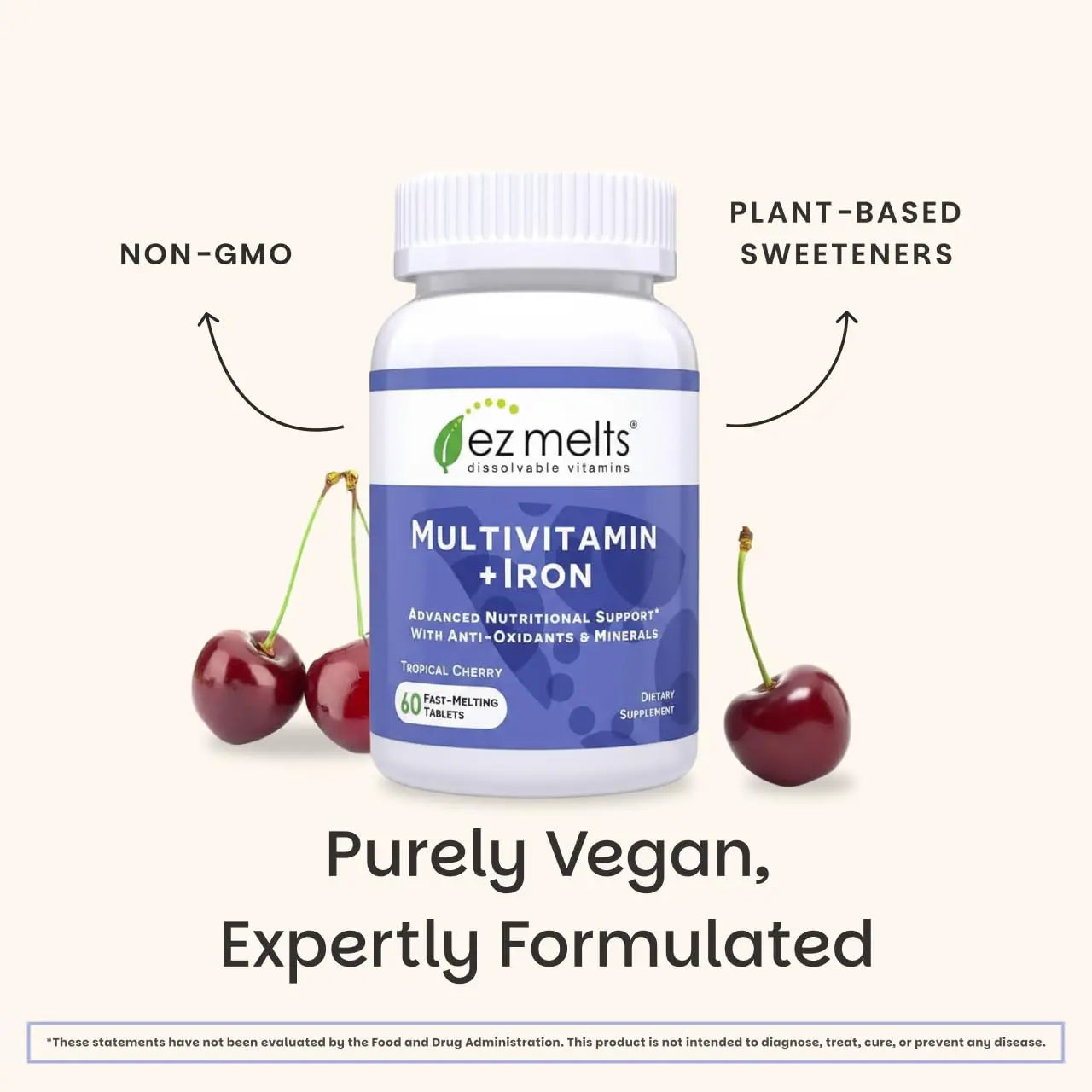 EZ Melts Multivitamin + Iron - Daily Multivitamin for Women & Men - Supports Healthy Energy Levels & Antioxidant Protection EZ MeltsAu supplements
