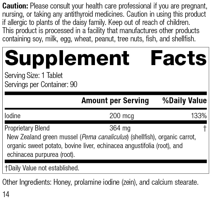 Standard Process Iodomere - Whole Food Metabolism and Thyroid Support with Echinacea Standard Process Inc.Au supplements