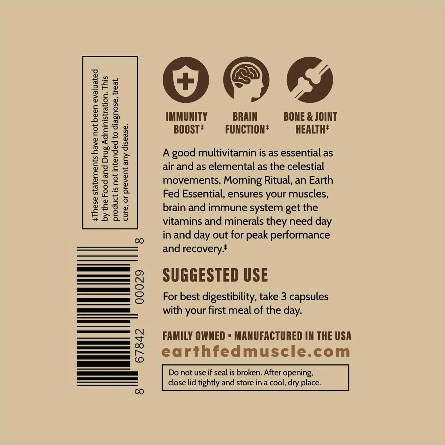 Earth Fed Muscle Morning Ritual Multivitamin for Women Supports General Health & Wellness - Multivitamin with Iron for Immune & Heart Support Earth Fed MuscleAu supplements