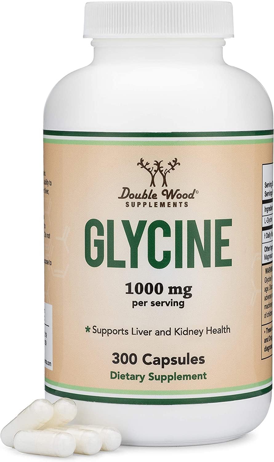 Glycine Supplement - 1,000mg Glycine Powder per Serving (300 Capsules) The Relaxing Amino Acid (Glicina) (Third Party Tested, Gluten Free, Non-GMO) by Double Wood Double Wood SupplementsAu supplements