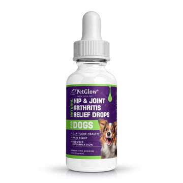 Petglow® Natural Hip & Joint Arthritis Relief Drops with Curcumin & Boswellia, Homeopathic Anti-Inflammatory Formula for Dogs, Cats & Horses, Supports Flexibility, Comfort & Mobility Naturally PetglowAu supplements