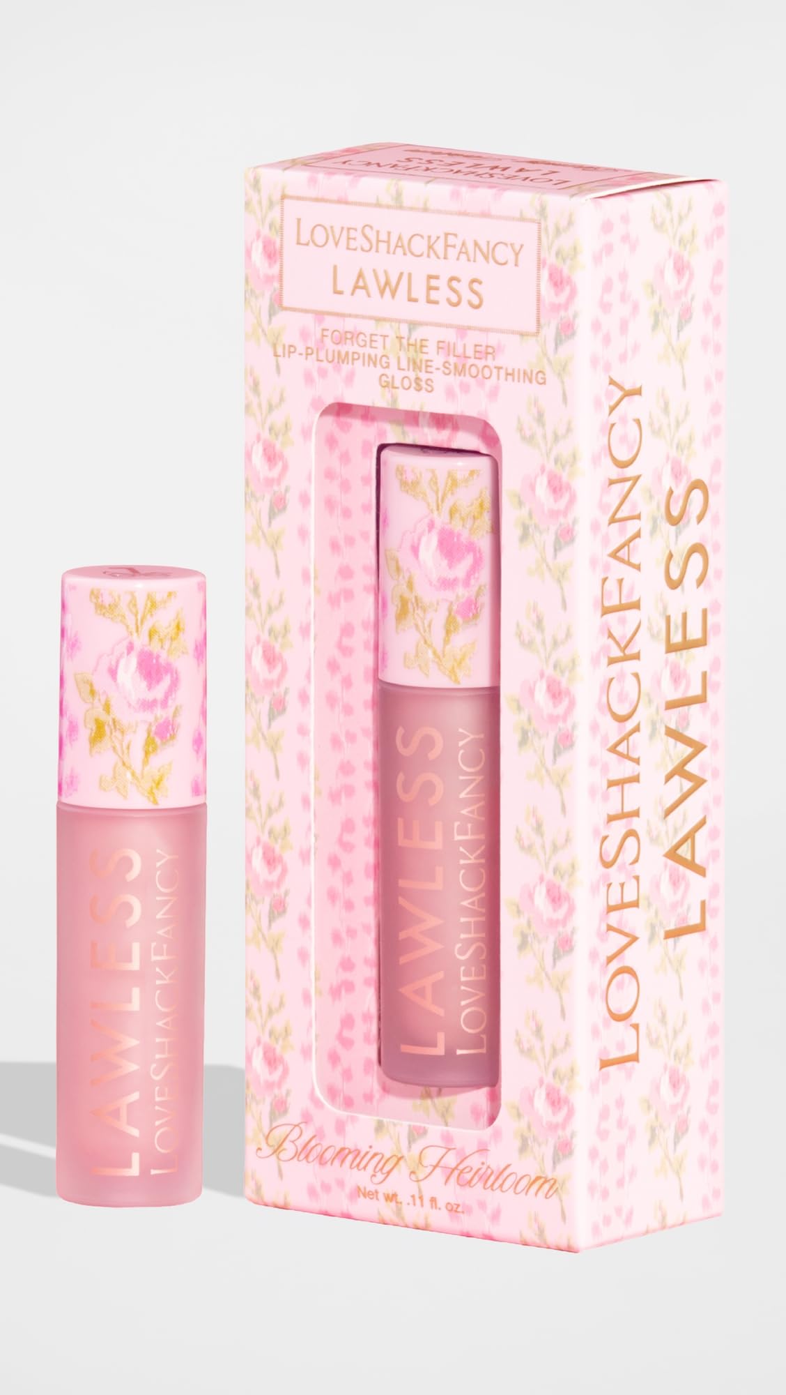 Lawless Women's x LoveShackFancy Forget The Filler Lip Plumping Gloss, Blooming Heirloom, Pink, 0.11 Ounce LawlessAu supplements