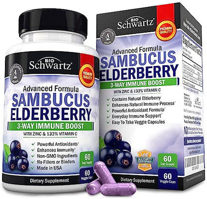 Elderberry with Zinc and Vitamin C for Adults - Immune Support Vitamins BioSchwartzUS supplements