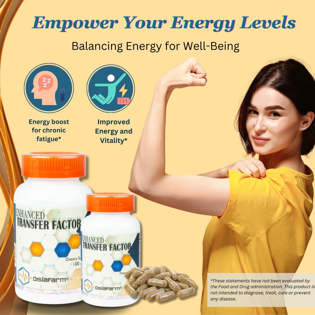Transfer Factor Enhanced, 100 Natural Capsules, Immune Support - Transfer Factor Multi Immune from Cow Colostrum, Egg Yolk & Special Blend of Mushrooms DislafarmAu supplements