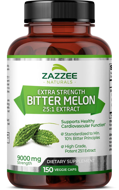 Zazzee Extra Strength Bitter Melon 25:1 Extract, 9000 mg Strength, 10% Bitter Principles ZazzeeUS supplements