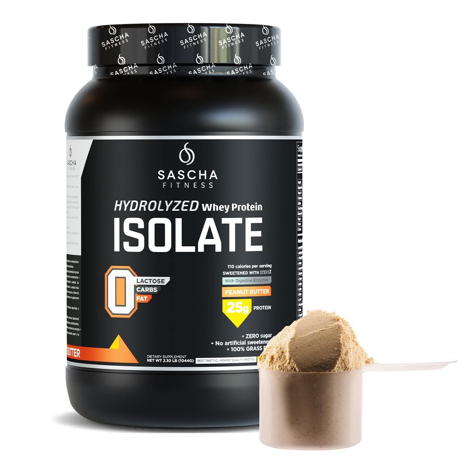 SASCHA FITNESS Hydrolyzed Whey Protein Isolate,100% Grass-Fed ,2.3 Pounds SASCHA FITNESSUS supplements