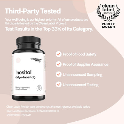 Pure Inositol Supplement | Myo-Inositol Supplement | Inositol Powder Capsules Wholesome StoryUS supplements
