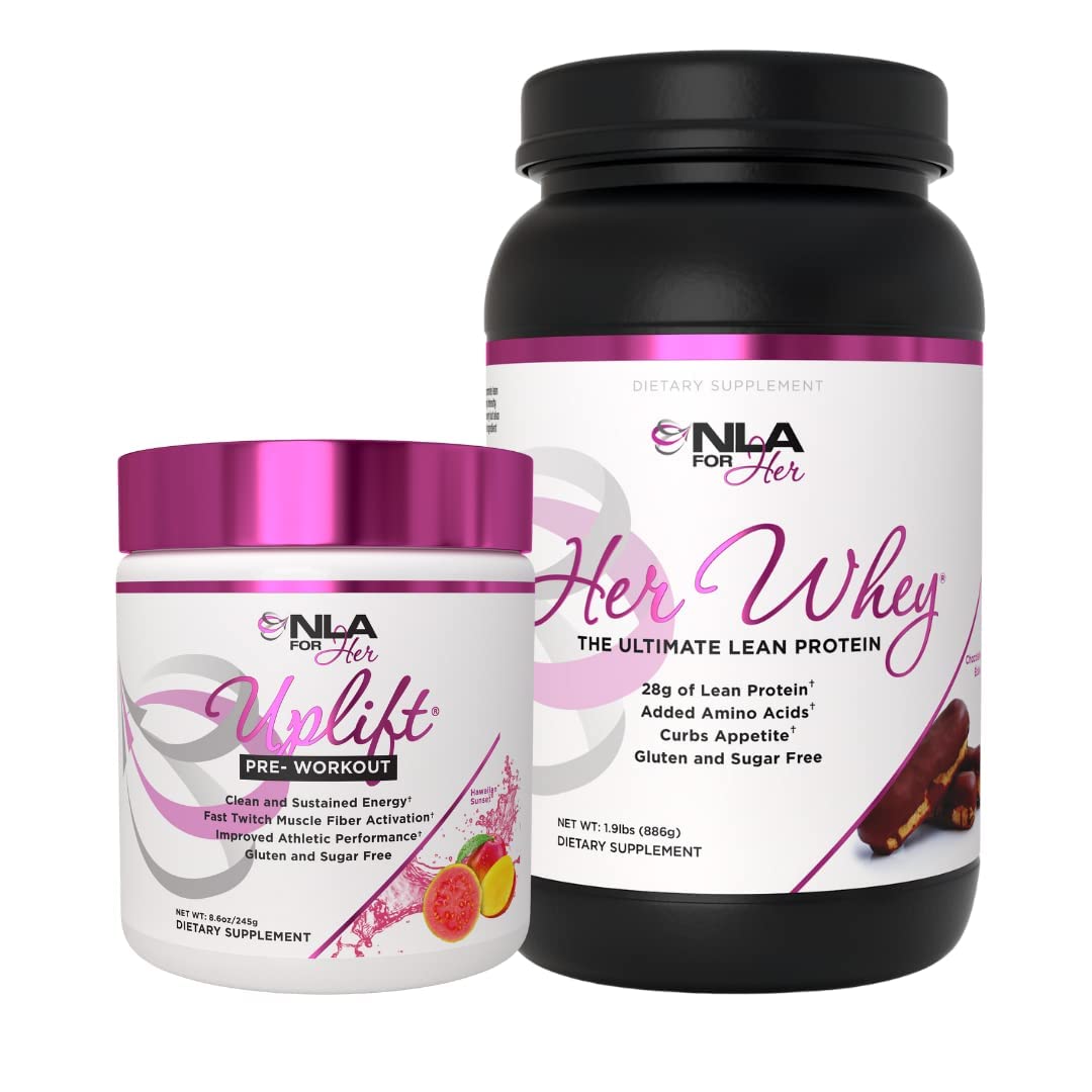 NLA for Her Pre/Post Workout Stack (Includes Her Whey Chocolate Éclair and Uplift Pre NLA for HerAu supplements