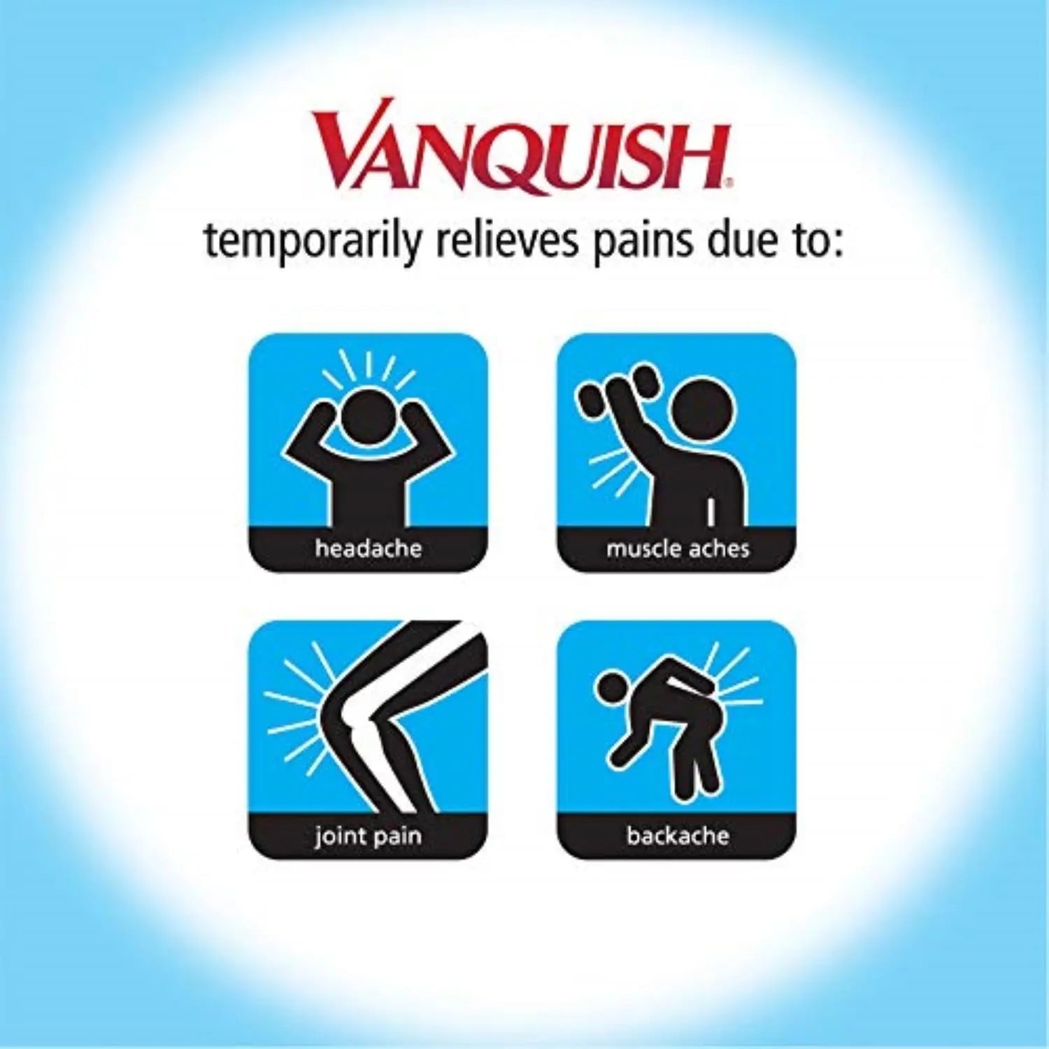 Vanquish Headache Relief, Acetaminophen, Aspirin, Caffeine, 100 Caplets, Packaging May Vary VanquishAu supplements