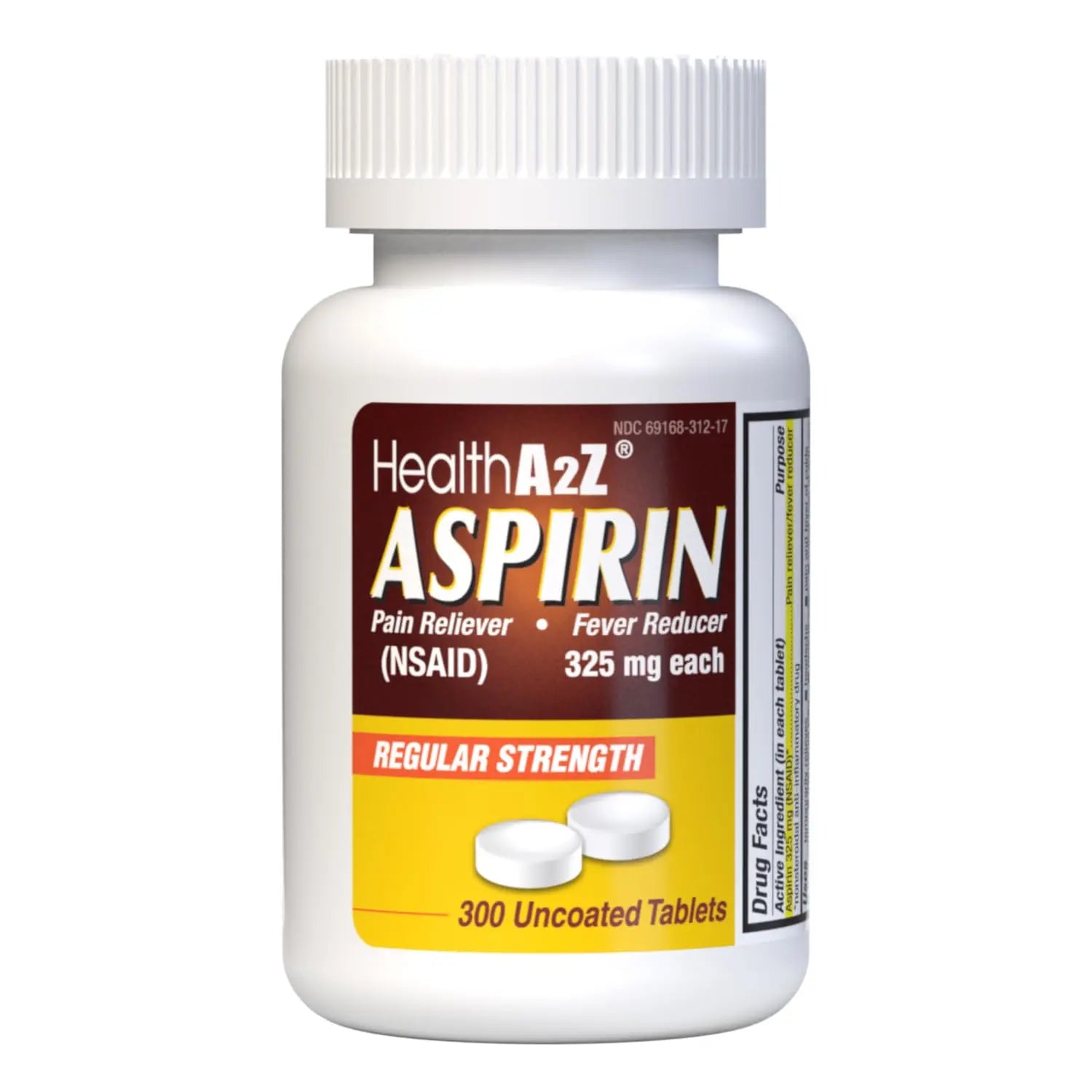 HealthA2Z® Aspirin 325mg | Uncoated Tablets |Original Strength | Pain Reliver | Fever Reducer | Compare to Bayer® Active Ingredients… (300 Counts) HealthA2ZAu supplements