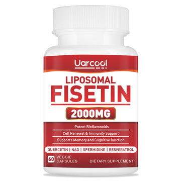 Uarcool Fisetin Supplement 2000mg for Healthy Aging and Longevity, Skin Health, Brain - Soy Free, Vegetarian - 60 Softgels UarcoolAu supplements